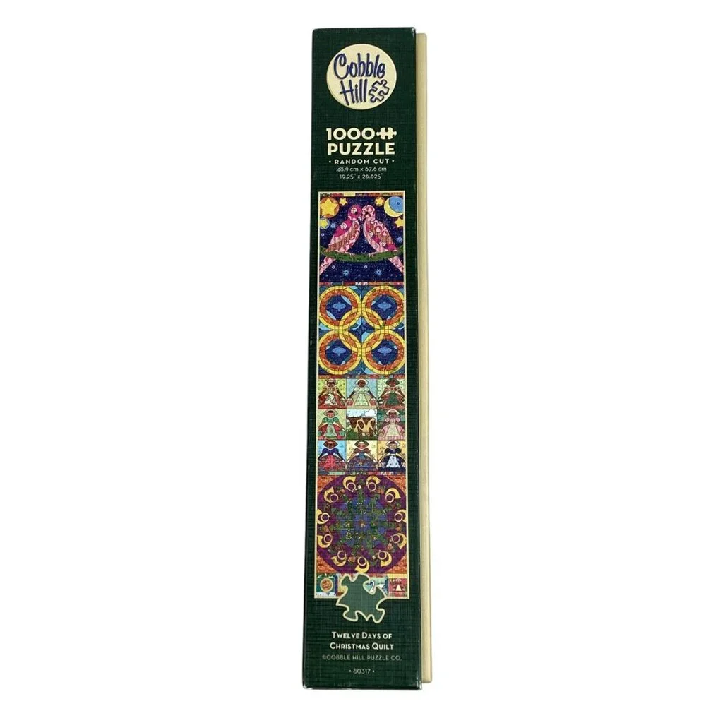 Cobble Hill “Twelve Days Of Christmas Quilt” 1000 Piece Jigsaw Puzzle Random Cut - Picture 7 of 9